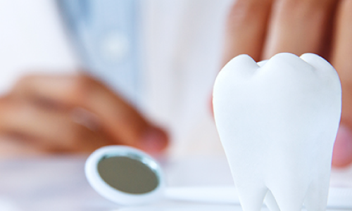 口腔診療をする歯科医師